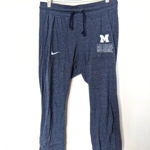 Nike Blue Marl University of Michigan Women's Soft Capri, S